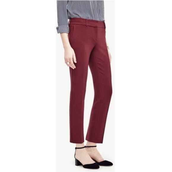Ann Taylor Women's Devin Fit Ankle Pants Wine Size 10 - Picture 1 of 10